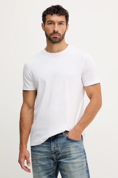 BOSS tricou din bumbac x David Beckham culoarea alb, uni, 50549230