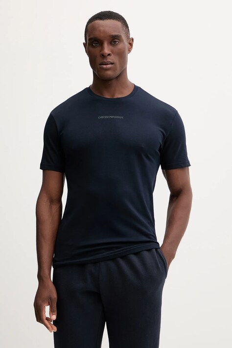 Emporio Armani Underwear t-shirt lounge męski kolor granatowy z nadrukiem EM000379 AF14989