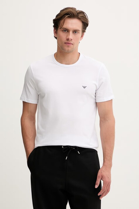 Emporio Armani Underwear T-shirt basic męski bawełniany z elastanem 2-pack granatowy EM000391 AF14132