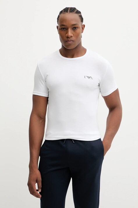 Emporio Armani Underwear t-shirt lounge 2-pack męski kolor biały z nadrukiem EM001849 AF14131