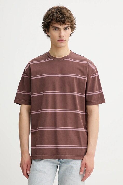 Samsoe Samsoe tricou din bumbac SAHAKEEM culoarea maro, cu imprimeu, M25200026