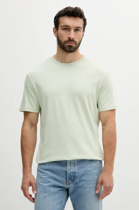Calvin Klein t-shirt bawełniany męski kolor zielony gładki LV04LB275G