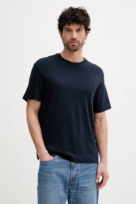 Calvin Klein tricou din bumbac culoarea bleumarin, uni, LV04LB275G