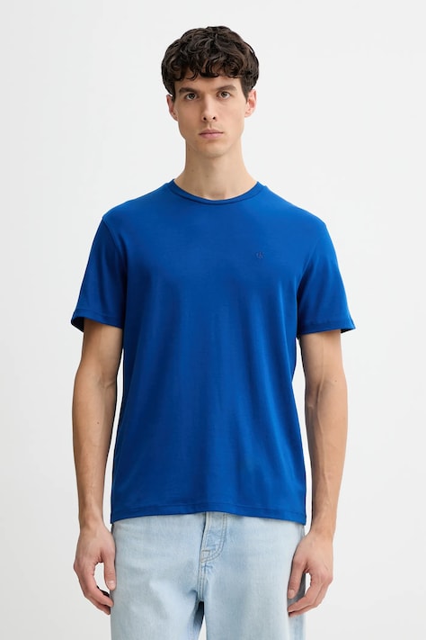 Calvin Klein t-shirt bawełniany męski kolor niebieski gładki LV04LB275G