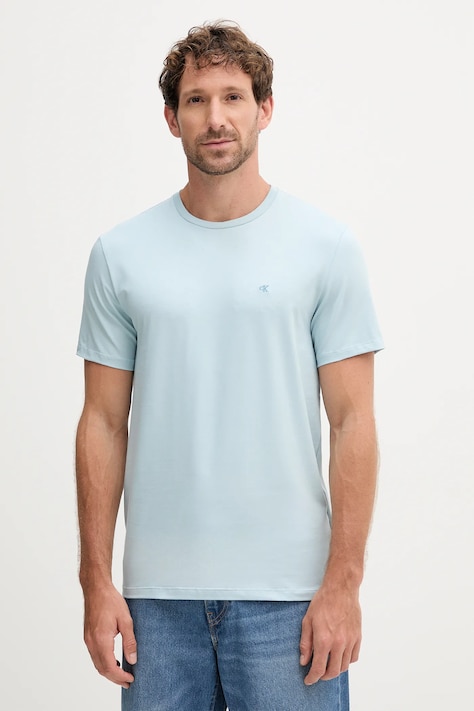 Tričko Calvin Klein pánske, modrá farba, jednofarebné, LV04LC240G