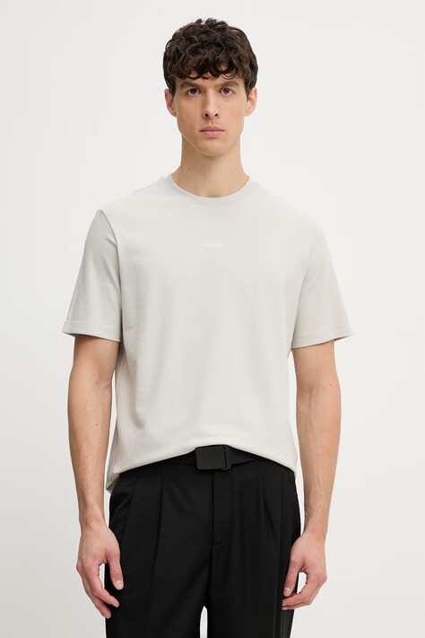 Calvin Klein T-shirt męski bawełniany z elastanem szary LV04LC241G