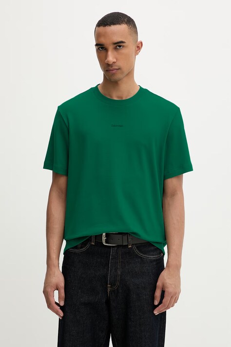 Calvin Klein kratka majica moška bombažna z elastanom zelena LV04LC241G