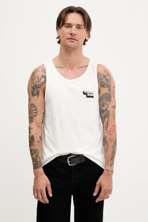 Bavlněný top Tommy Jeans bílá barva, DM0DM21783