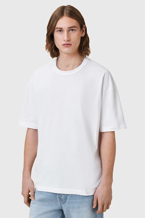 AllSaints tricou din bumbac SONNY culoarea alb, uni, M007JC