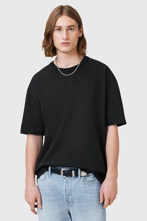 AllSaints tricou din bumbac SONNY culoarea negru, uni, M007JC