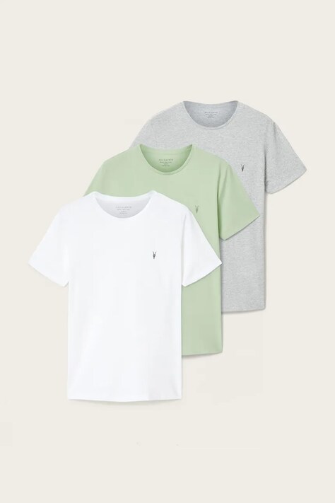 AllSaints tricou bărbătesc bumbac TONIC pachet de 3 gri M029JB