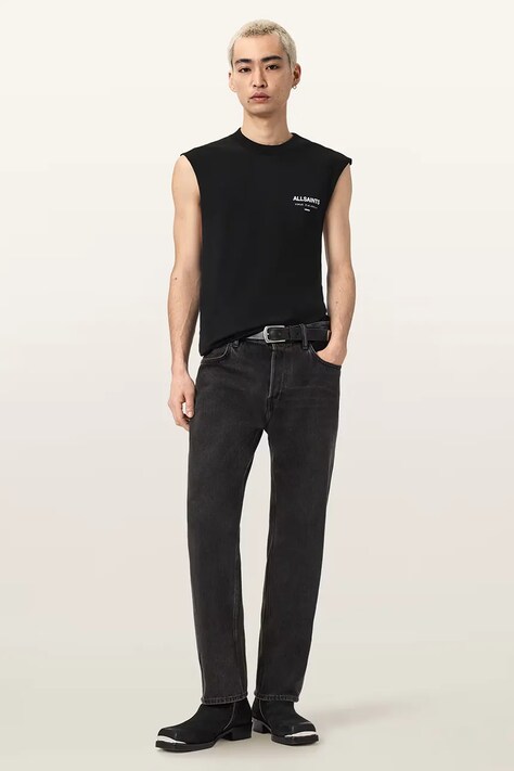 AllSaints T-shirt męski bawełniany UNDERGROUND czarny M038PC