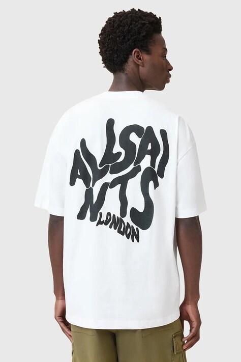 AllSaints t-shirt bawełniany ORLANDO męski kolor biały z nadrukiem M066PC