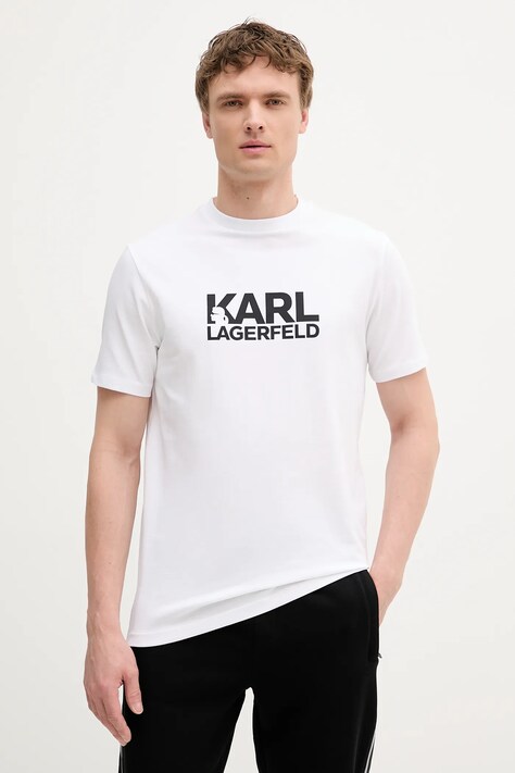 Tričko Karl Lagerfeld pánske, biela farba, s potlačou, 553235.755087