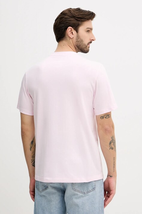 Calvin Klein Jeans t-shirt męski kolor różowy z nadrukiem LV04RB862G