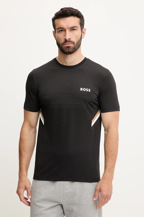 BOSS Green tricou culoarea negru, cu imprimeu, 50543329