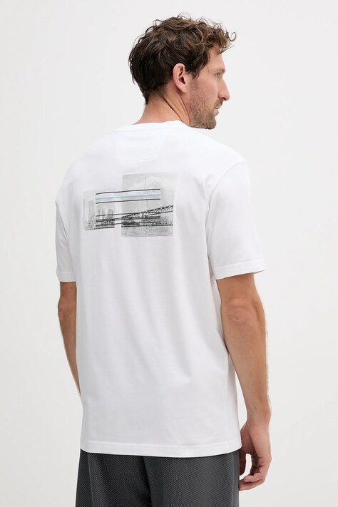 BOSS Green t-shirt męski kolor biały z nadrukiem 50545869