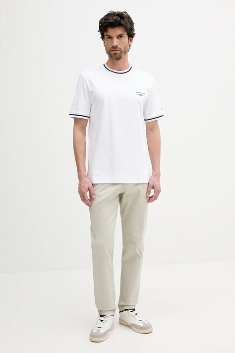 BOSS tricou din bumbac culoarea alb, uni, 50543341