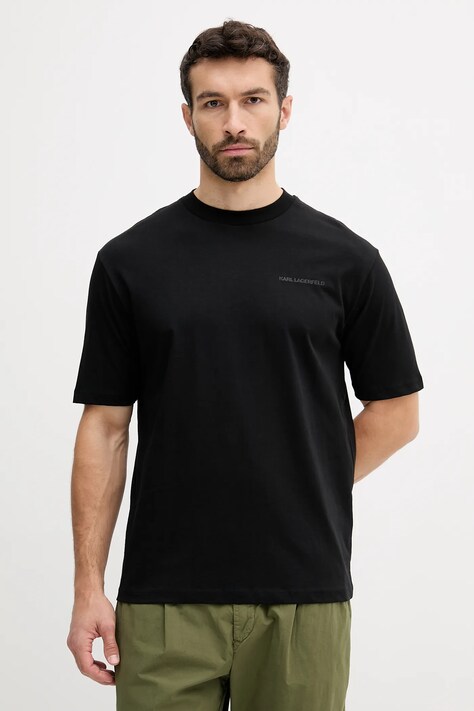 Karl Lagerfeld tricou din bumbac culoarea negru, uni, 553225.755139