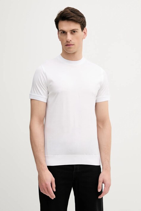 Karl Lagerfeld tricou din bumbac culoarea alb, uni, 553200.755000