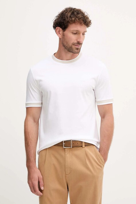 BOSS t-shirt bawełniany męski kolor biały gładki 50543858