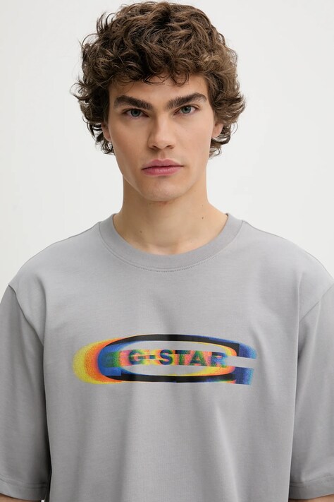 Бавовняна футболка G-Star — AW25-TSM056, сірий — фото 4