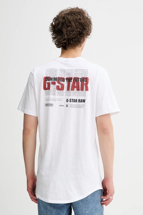 G-Star tricou din bumbac culoarea alb, uni, D26043-C372