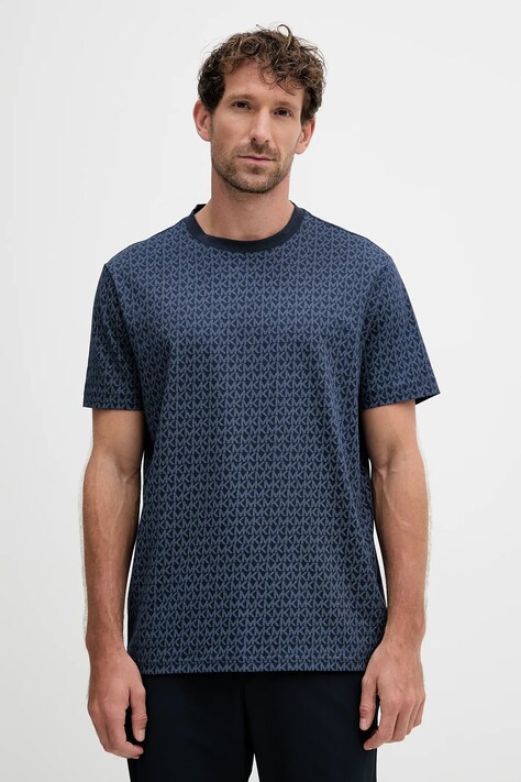 Michael Kors t-shirt bawełniany męski kolor granatowy wzorzysty CS5529A5KS
