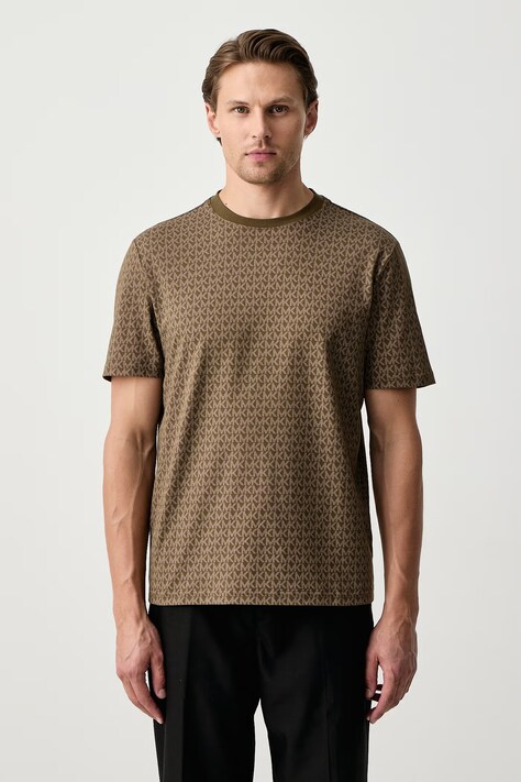 Michael Kors T-shirt męski bawełniany zielony CS5529A5KS
