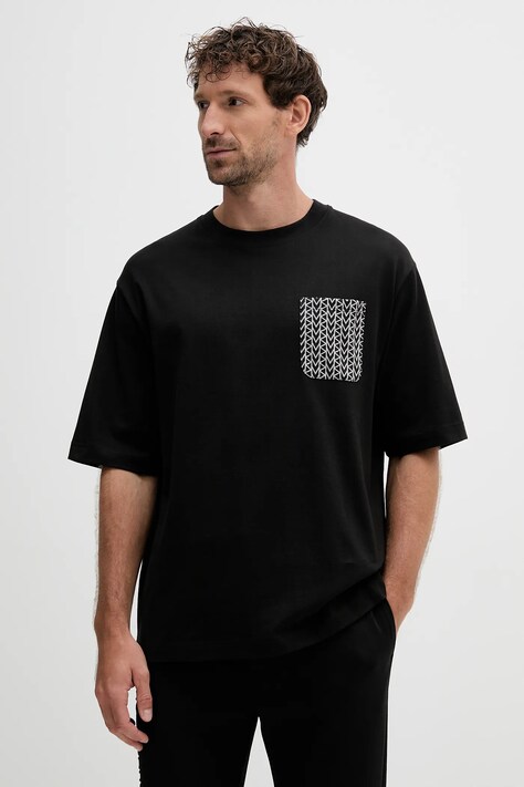 Michael Kors t-shirt bawełniany męski kolor czarny z aplikacją CT552LM1V2