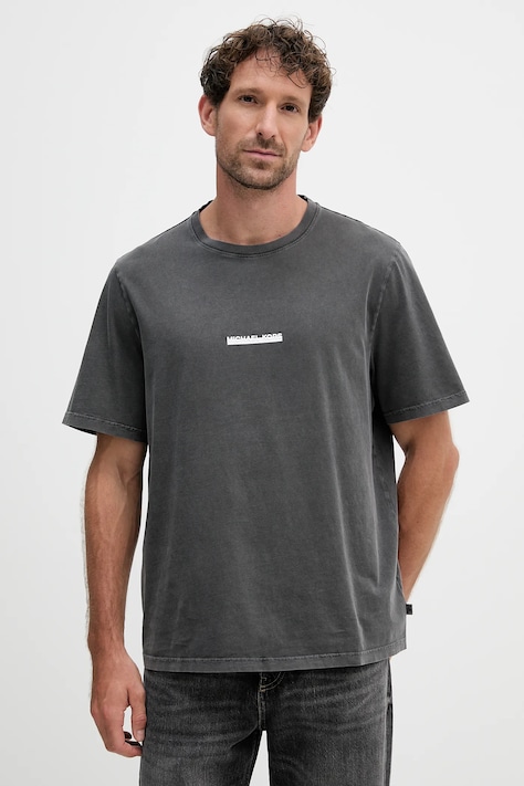 Michael Kors t-shirt bawełniany męski kolor szary z nadrukiem CT552LLFV4