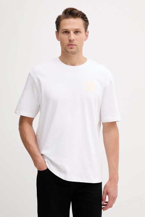 Guess t-shirt in cotone uomo colore bianco con applicazione M5YI27 KCCM1