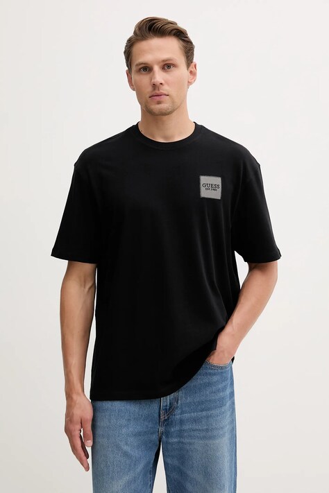 Guess tricou din bumbac culoarea negru, cu imprimeu, M5YI27 KCCM1