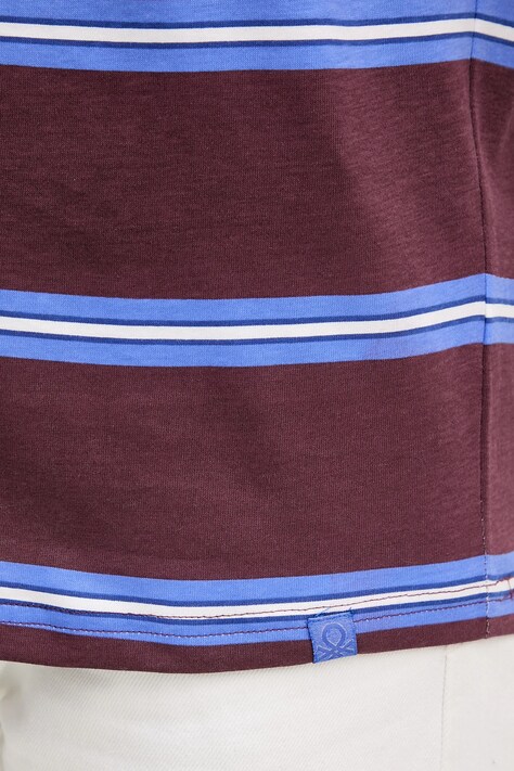 United Colors of Benetton t-shirt bawełniany męski kolor bordowy wzorzysty 380ZU10AY