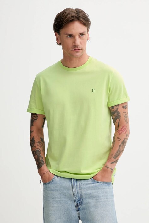 Les Deux tricou din bumbac Norregaard culoarea verde, uni, 1000201