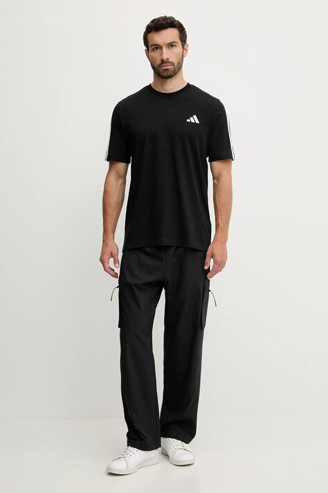 Бавовняна футболка adidas 3-Stripes — AW25-TSM08J, чорний — фото 2
