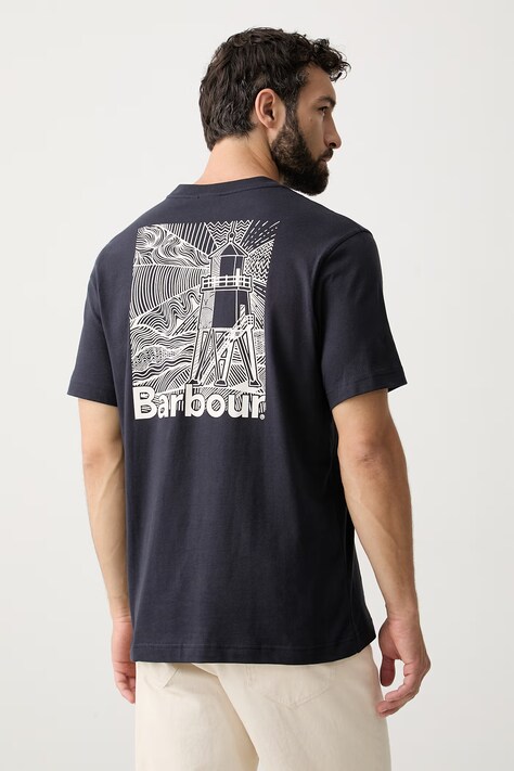Barbour T-shirt męski bawełniany MOONWELL granatowy MTS1465