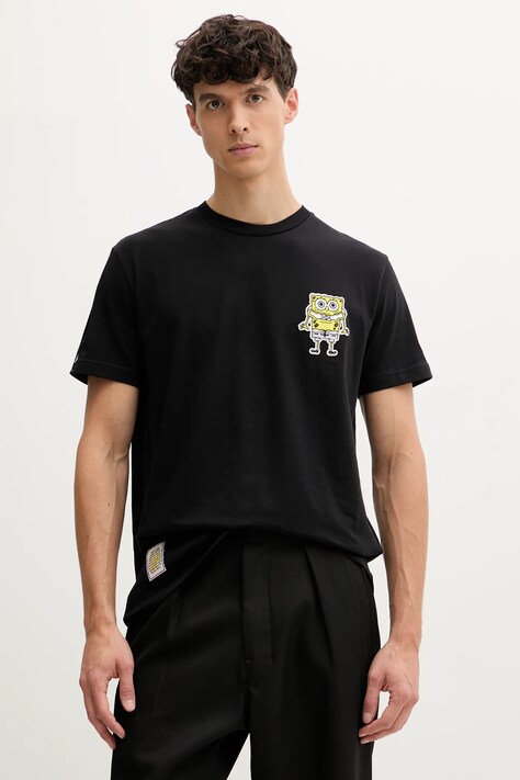 Iceberg t-shirt bawełniany męski kolor czarny wzorzysty F048 6325