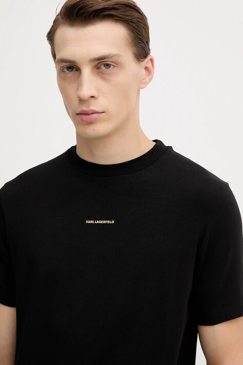 Karl Lagerfeld tricou din bumbac culoarea negru, cu imprimeu, 554235.755051