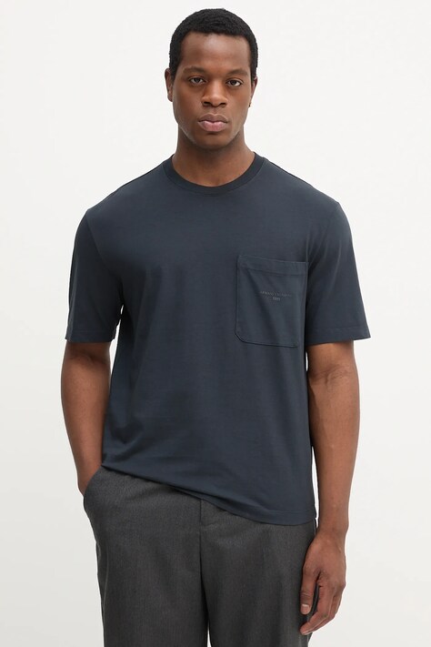Armani Exchange t-shirt bawełniany męski kolor granatowy z nadrukiem XM001072 AF16283