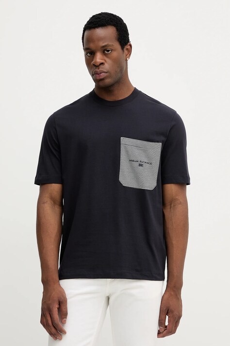Armani Exchange t-shirt bawełniany męski kolor granatowy gładki XM001080 AF10361