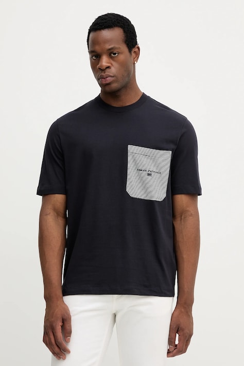 Хлопковая футболка Armani Exchange цвет синий однотонная XM001080 AF10361