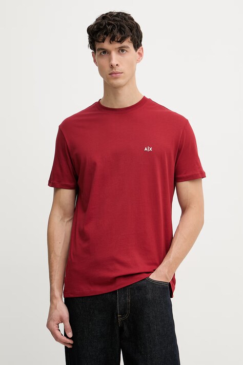 Armani Exchange T-shirt męski bawełniany czerwony XM001568 AF10358