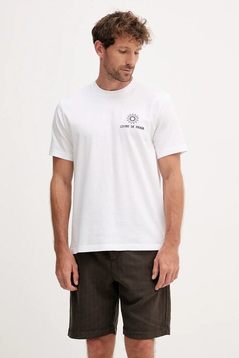 Frescobol Carioca t-shirt in cotone uomo colore bianco con applicazione 2578.01