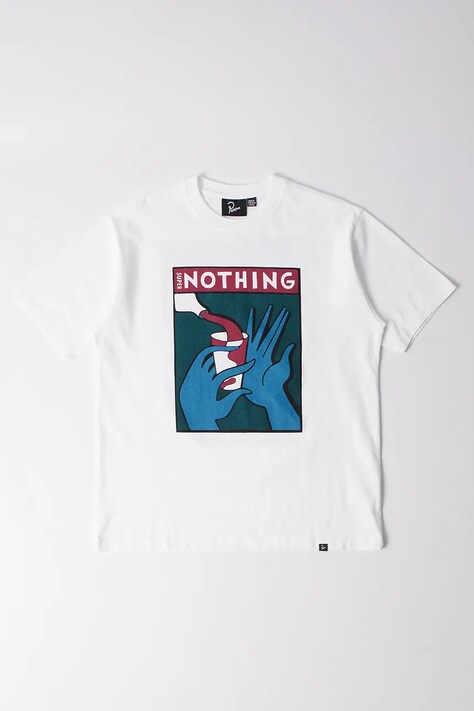 Tričko by Parra Super nothing pánské, bílá barva, s potiskem, 54100