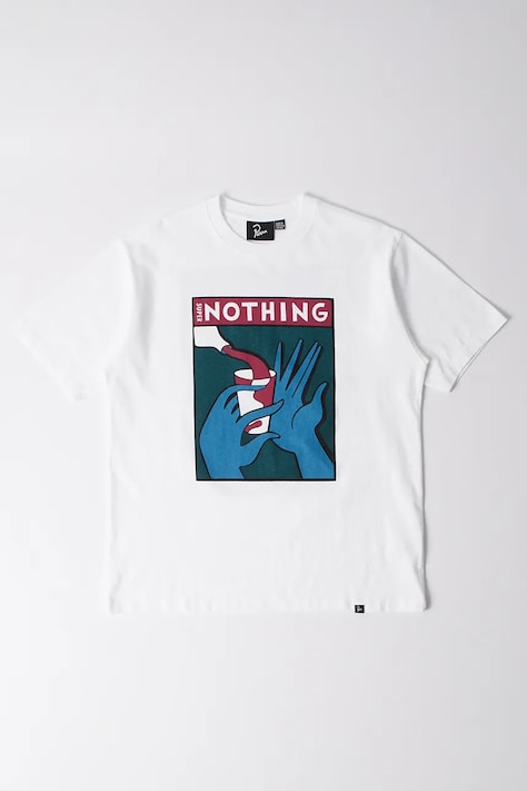 by Parra t-shirt Super nothing męski kolor biały z nadrukiem 54100