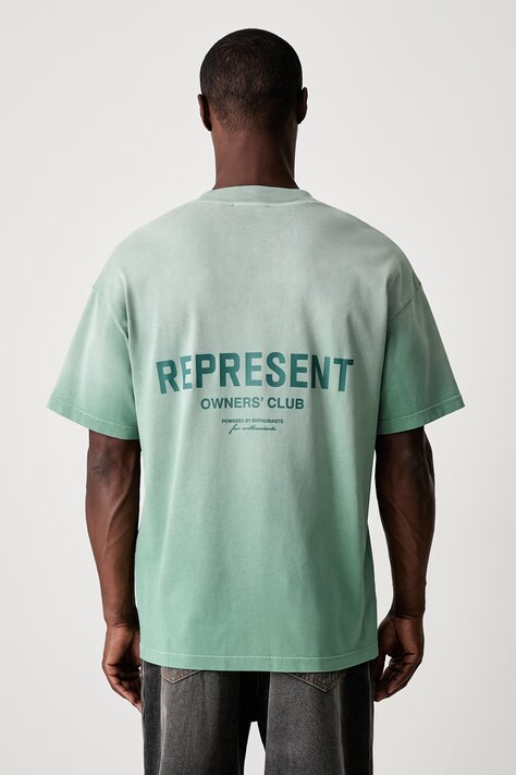 T-shirt oversize bawełniany męski turkusowy OCM41114