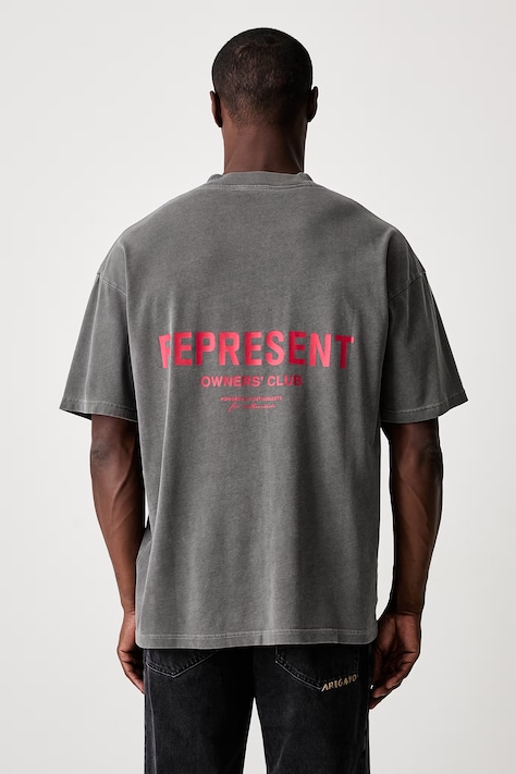 T-shirt oversize bawełniany męski czarny OCM41114
