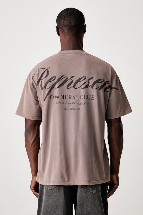 Represent Owners Club Script T-shirt bawełniany męski brązowy OCM41201