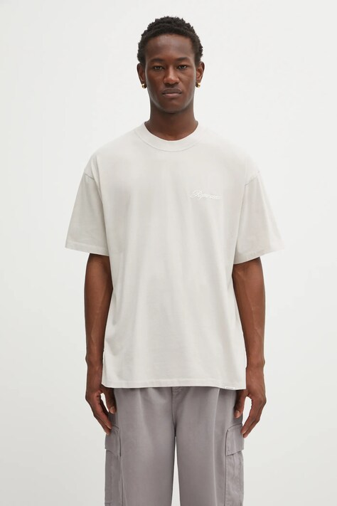 Represent t-shirt bawełniany Script Logo męski kolor beżowy z aplikacją MLM100026